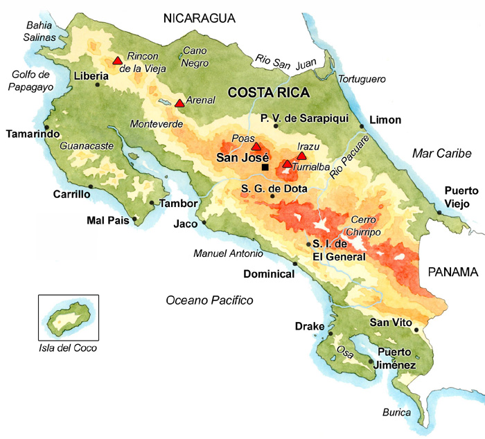 Carte Du Costa Rica Archives Voyages Cartes
